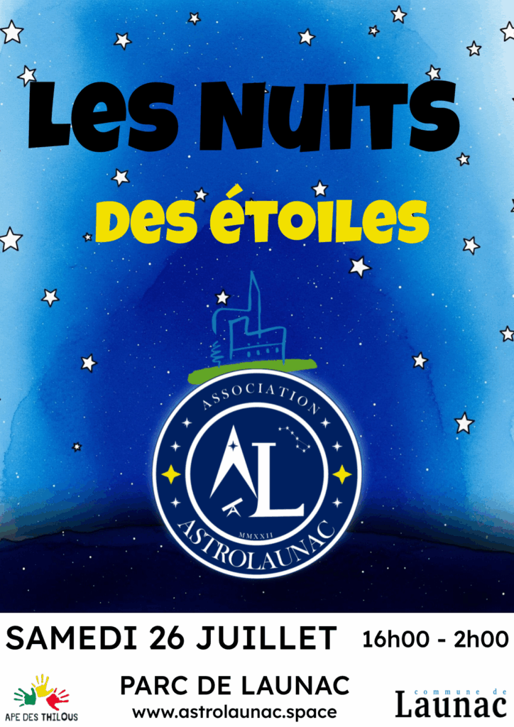 Affiche nuit des étoiles Astrolaunac 2025